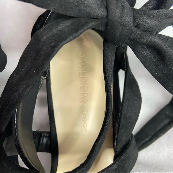 Lounge Suede Crisscross Leg Wrap Stiletto Heel - Picture 3 of 13